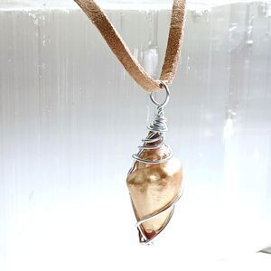 Gold Seashell Necklace, Adjustable Vegan Shell Jewelry, Boho OOAK